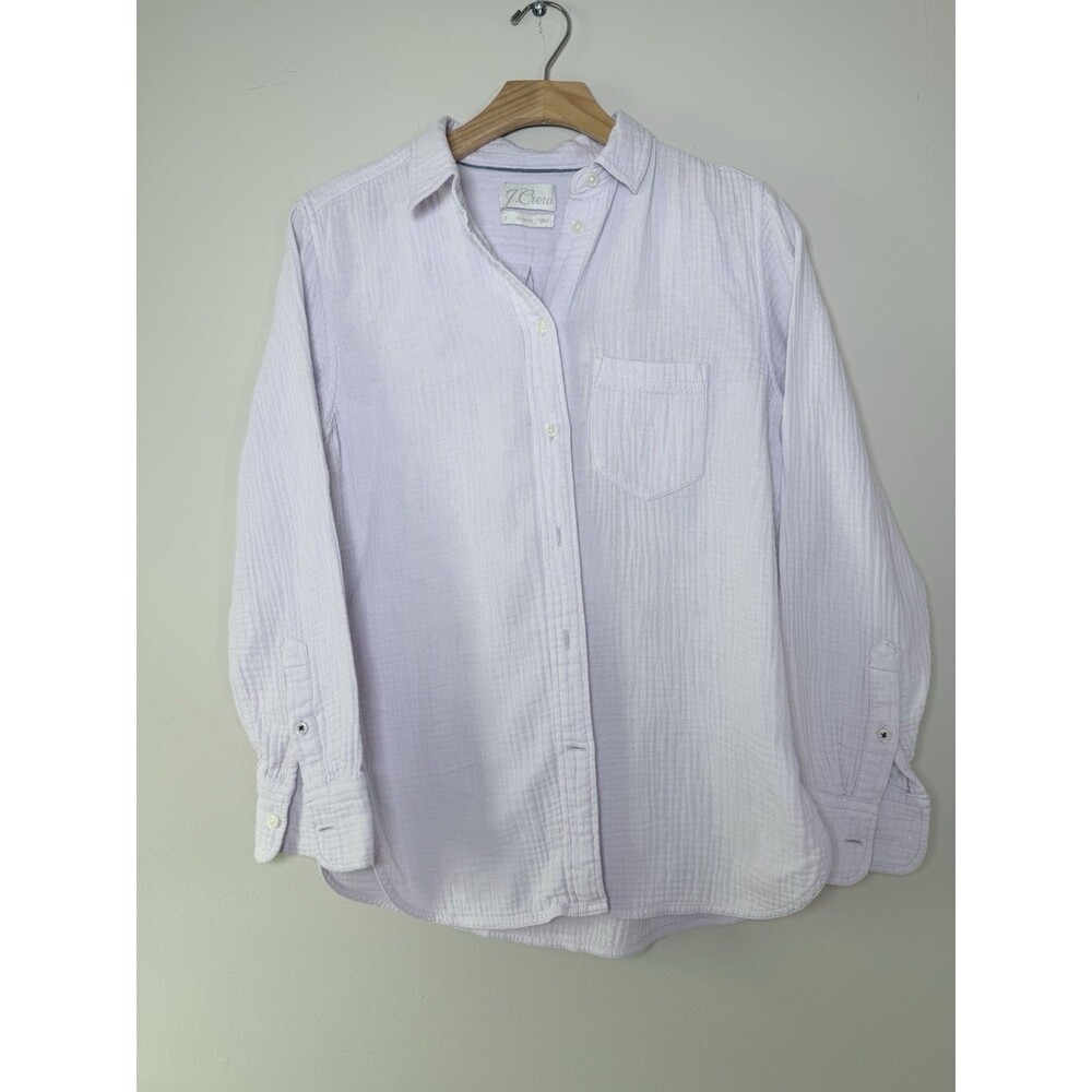 J.Crew Women's 100% Cotton Gauze Button Down Shirt Pink Size 2 - Picture 2 of 8